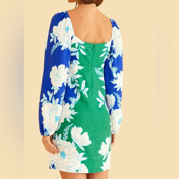 NWT Farm Rio Soft Garden Mini Dress size XXS soft garden blue 306165 - Picture 3 of 12